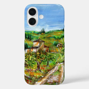 GREEN HILLS AND OLIVE TREES IN TUSCANY LANDSCAPE iPhone 16 CASE