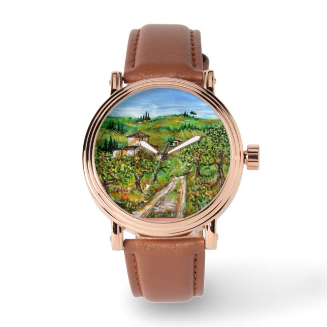 GREEN HILLS AND OLIVE TREES IN TUSCANY LANDSCAPE WATCH (Front)