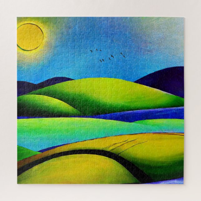 Green Hills Landscape Jigsaw Puzzle (Vertical)