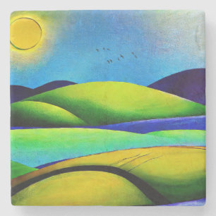 Green Hills Landscape Stone Coaster