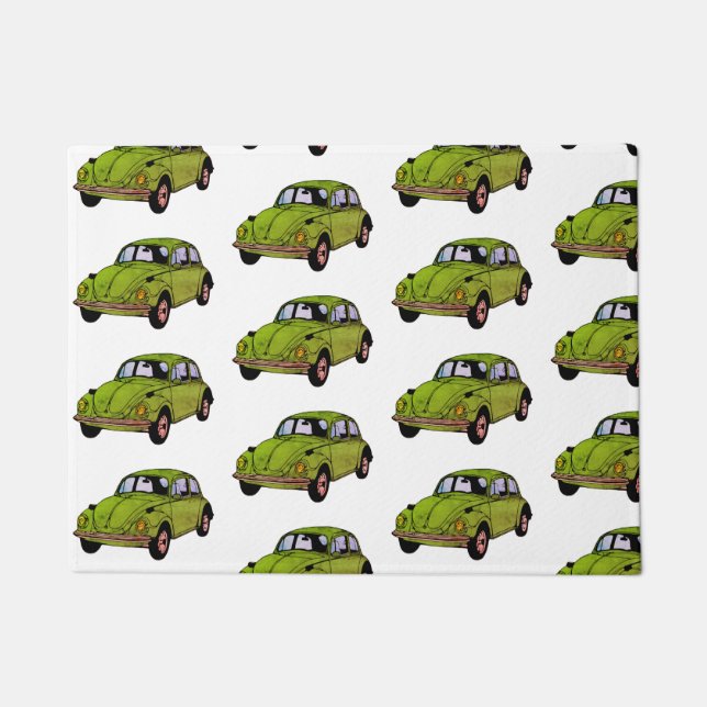 Green Hippie Car Door Mat (Front)