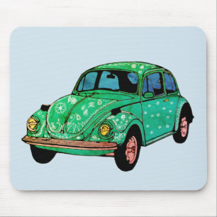 Green Hippie Car Mandala Art Mousepad