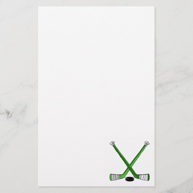 Green Hockey Stationery (Front)