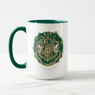 Green HOGWARTS™ Crest Holiday Wreath Mug
