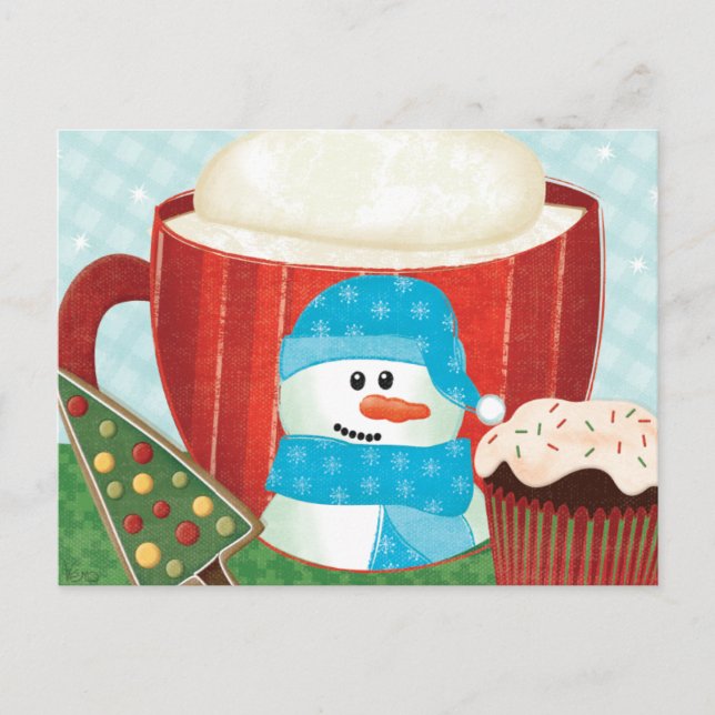 Green Holiday Cup with Hot Cocoa (Front)