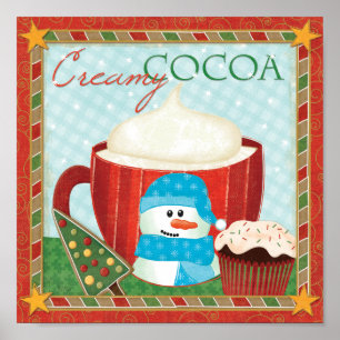 Green Holiday Cup with Hot Cocoa Poster