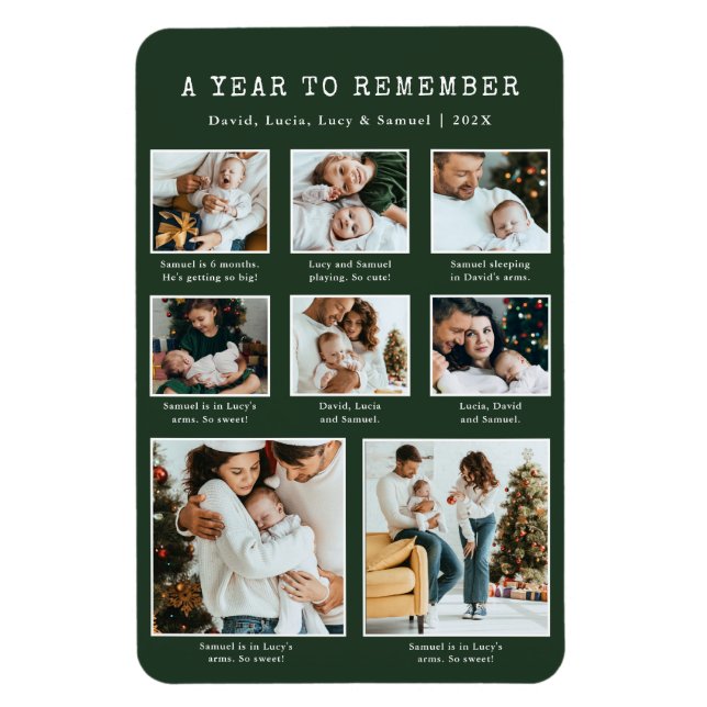 Green Holiday Photo Magnet (Vertical)