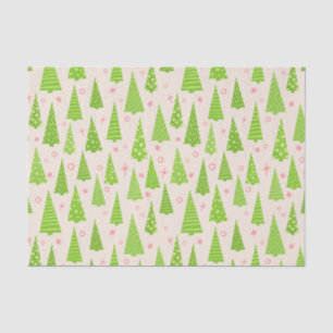 Green Holiday Pine Trees Tissue Paper