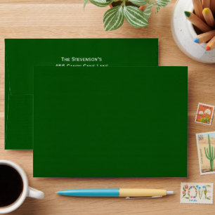 Green Holiday Return Address  Envelope