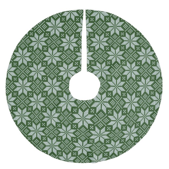 Green Holiday Sweater Brushed Polyester Tree Skirt (Front)