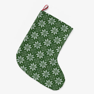 Green Holiday Sweater Large Christmas Stocking