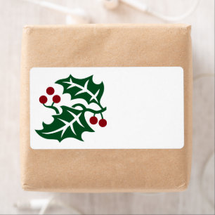 Green Holly and Red Berries Christmas Holiday