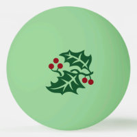 Green Holly and Red Berries Christmas Holiday