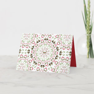 Green Holly Elegant Pinecone Greenery Stylish Holiday Card