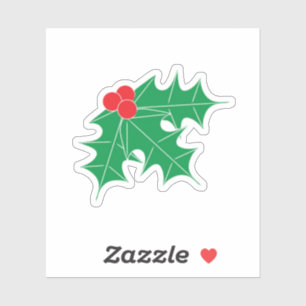 Green Holly Red Berries Holiday