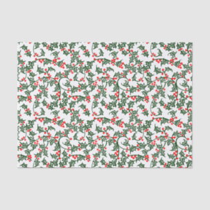 Green Holly with Red Berries Tissue Paper