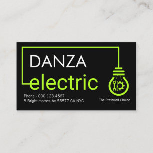 Green Home Electrical Bulb Circuit Business Card