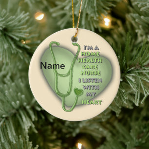 Green Home Health Care Nurse  Ceramic Tree Decoration