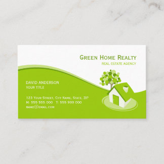 Green Home Real Estate Eco Insurance business card