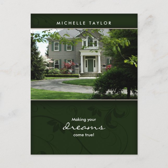 Green Home Real Estate House Postcard (Front)