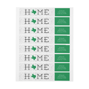 Green HOME Texas Wrap Around Label