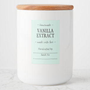 Green Homemade Handcrafted Vanilla Extract Food Label