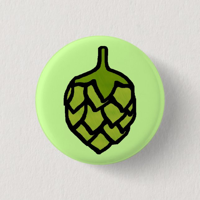 Green Hops Plant Beer 3 Cm Round Badge (Front)