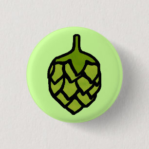Green Hops Plant Beer 3 Cm Round Badge