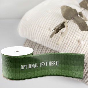 Green Horizonal Ombre - Text Optional - Striped Grosgrain Ribbon