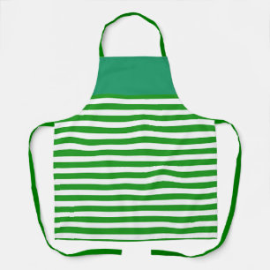 Green Horizontal Stripe Kitchen Chef Apron