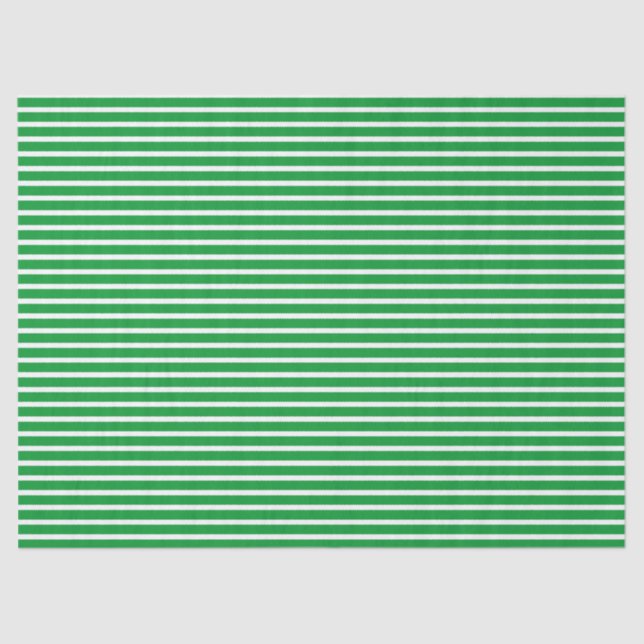 Green Horizontal Stripes Tissue Paper (Front)