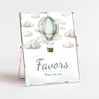 Green Hot Air Balloon Baby Shower Favours