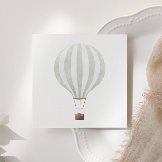 Green Hot Air Balloon Paper Napkin (Creator Uploaded)