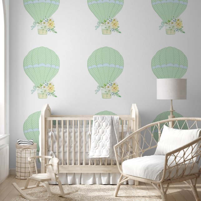 Green Hot Air Balloon Wallpaper (Kids)