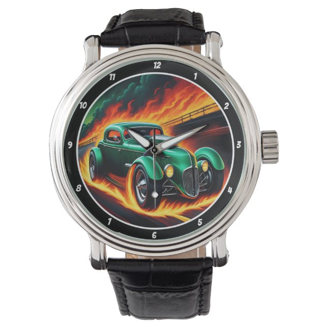 Green Hot Rod, Fiery Road  Watch (Front)