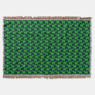Green Houndstooth dogs Choose Colour Throw Blanket