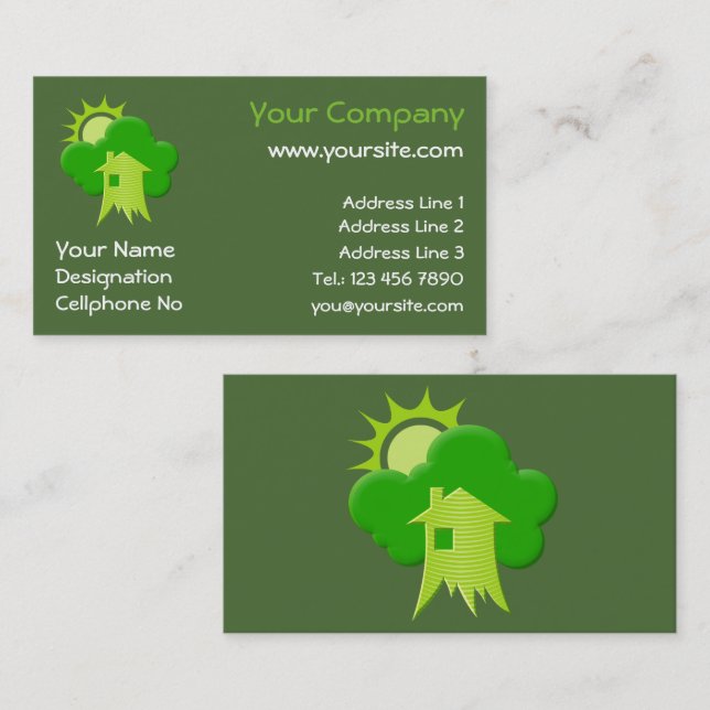 Green House Business Card (Front/Back)