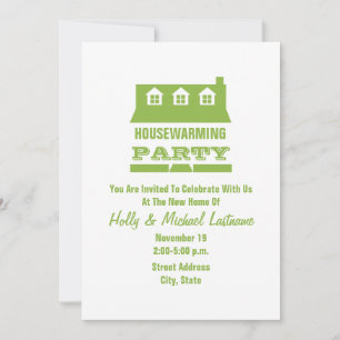 Green Housewarming Party Invitation
