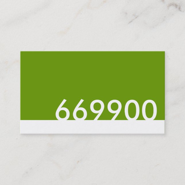 green html colour code 669900 business card (Front)