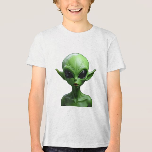 Green humanoid Tri-Blend shirt (Front)