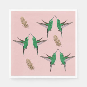 Green Hummingbird golden feather Napkin