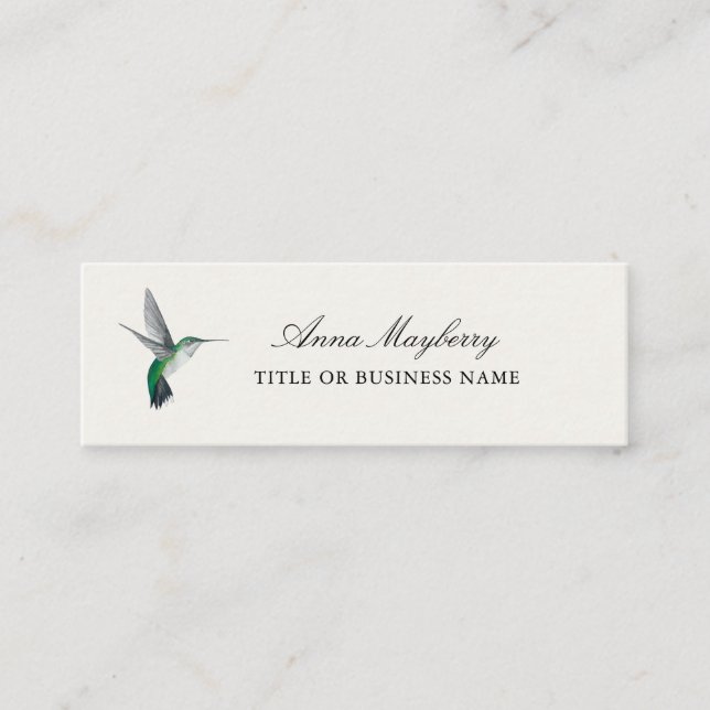 Green Hummingbird Mini Business Card (Front)