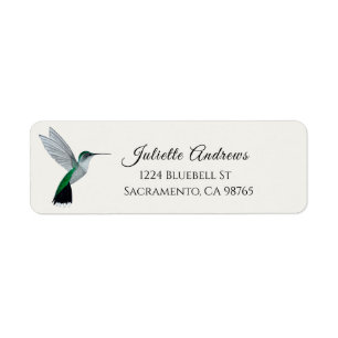 Green Hummingbird Return Address Label