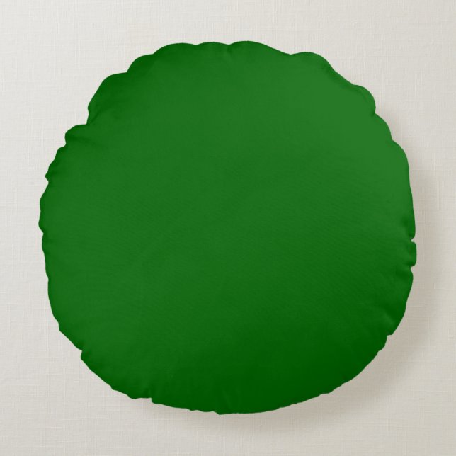 Green Hunter kelly solid plain colour Custom Round Cushion (Front)
