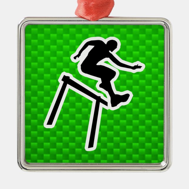 Green Hurdler Metal Tree Decoration (Front)