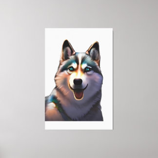 green husky  canvas print