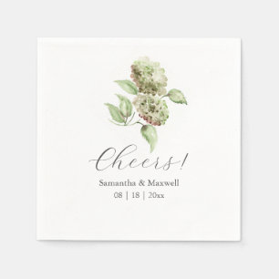 Green Hydrangea Cocktail Napkins