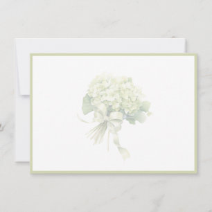 Green Hydrangea Flat Note Card