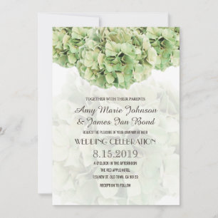 Green Hydrangea Floral Spring Garden Wedding Card