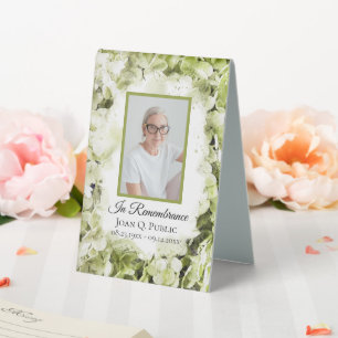 Green Hydrangea Flower Watercolor Funeral Memorial